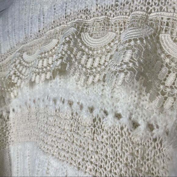 Zara Alpaca Blend Creme Lace Sweater - Picture 3 of 6